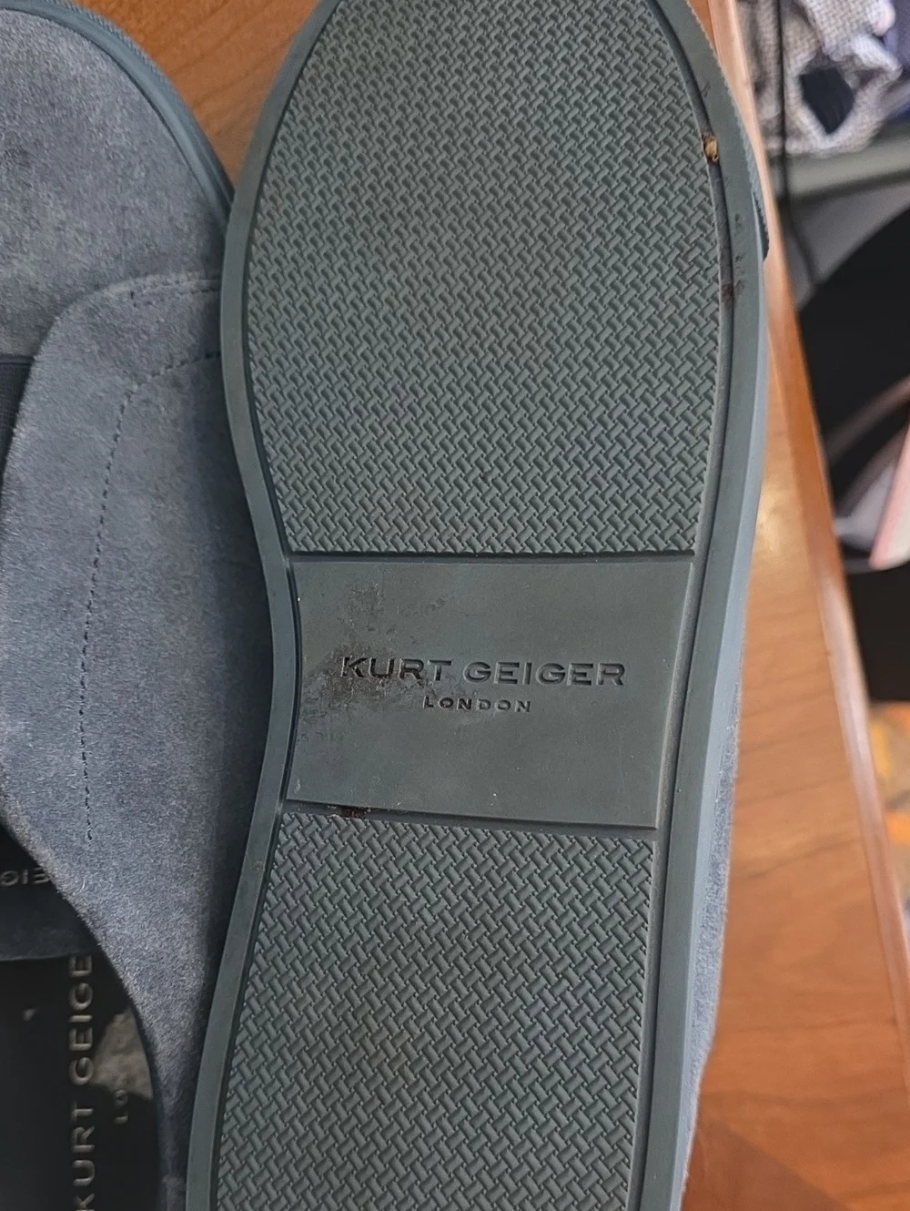 Kurt Geiger Men's Suede Slip-On Sneakers in Slate Blue Size 10 Awesome Condition